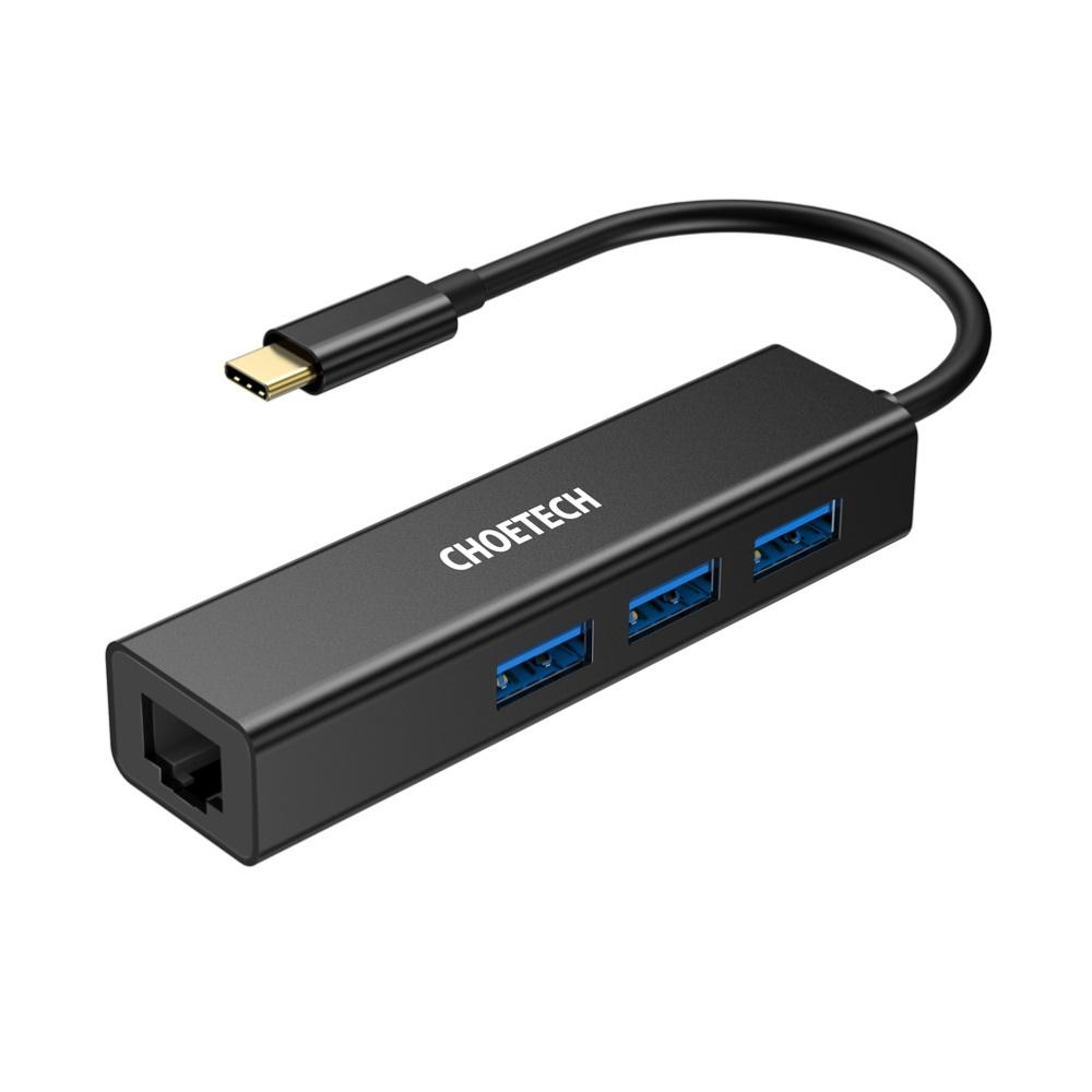 Cáp 4-In-1 USB-C sang RJ45 Adapter Choetech HUB-U02