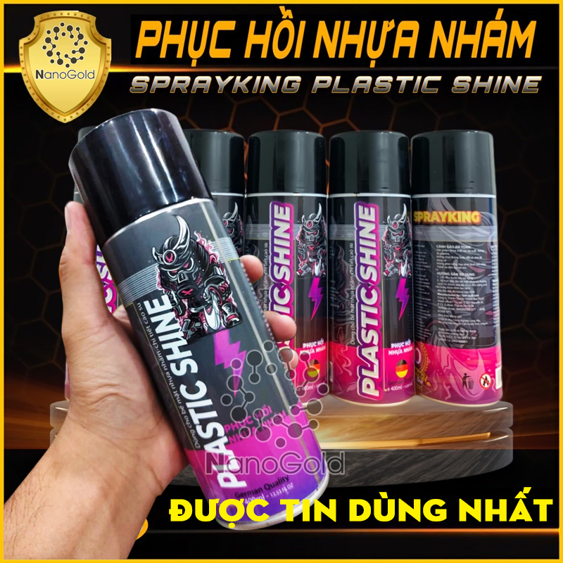 [TUYỆT VỜI] Phục Hồi Độ Bóng Sáng Nội Thất Nhà Cửa - Ô Tô - Văn Phòng - Nhựa Plastic Shine Sprayking 400ml Tái Tạo Màu Cho Cuộc Sống Ecoshine