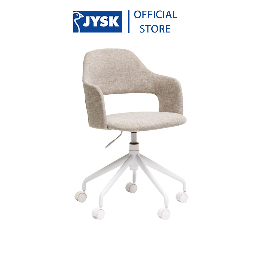 Ghế làm việc | JYSK Reerslev | vải polyester | vàng cát/trắng | R51xS59xC78/82cm