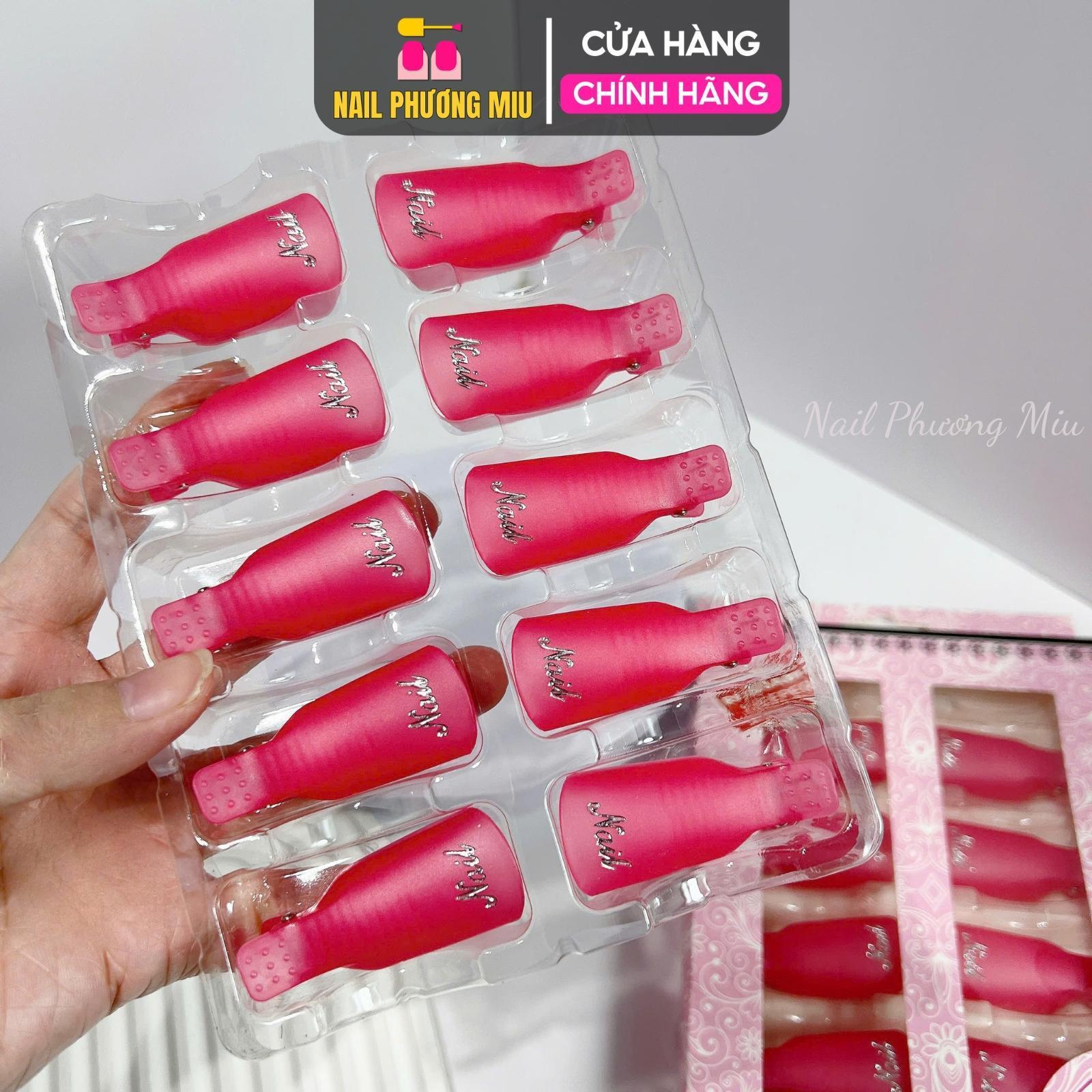 Kẹp Ủ Tay Phá Gel Silicon Dẻo Làm Nail, Set 10 Cái Tiện Lợi, Không Khí Không Lọt, Tháo Gel Nhanh Chóng, Bảo Vệ Móng