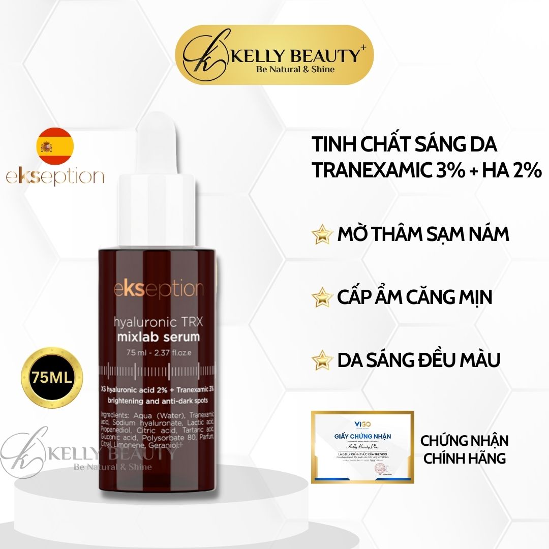 ekseption Hyaluronic TRX mixlab serum - Tinh Chất Sáng Da, Mờ Thâm Nám Sạm; Cấp Ẩm Căng Mịn Da - Kelly Beauty