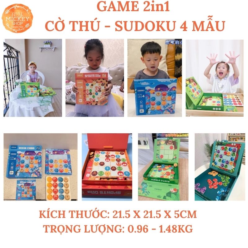 Trò chơi Trí Tuệ Mideer Sudoku 2 trong 1 có 4 cấp độ cho bé từ 3 4 5 6 tuổi - Mideer sudoku 2 in 1