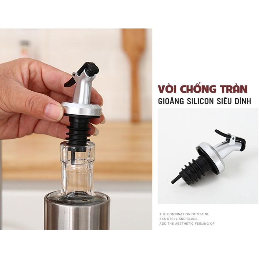 Chai Đựng Dầu Ăn, Đựng Nước Mắm Thủy Tinh Hàng Cao Cấp 300ml, Đầu Vòi Chống Rót Tràn Đặc Biệt