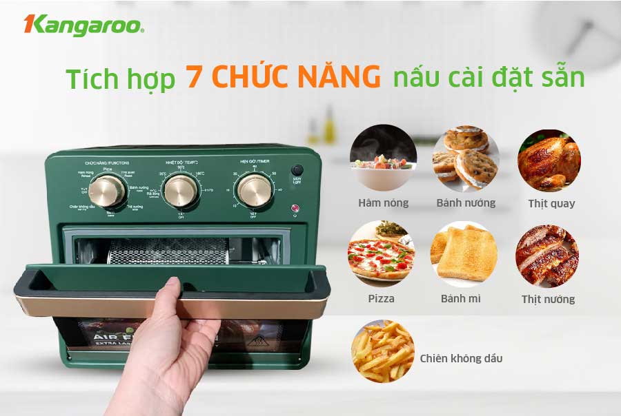 Nồi chiên không dầu Kangaroo KG15AF2A 15 lít - Hàng chính hãng