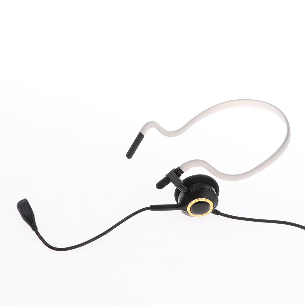 2.5mm Call Center Headset, Rear Mounted Monaural Headphone with Mic