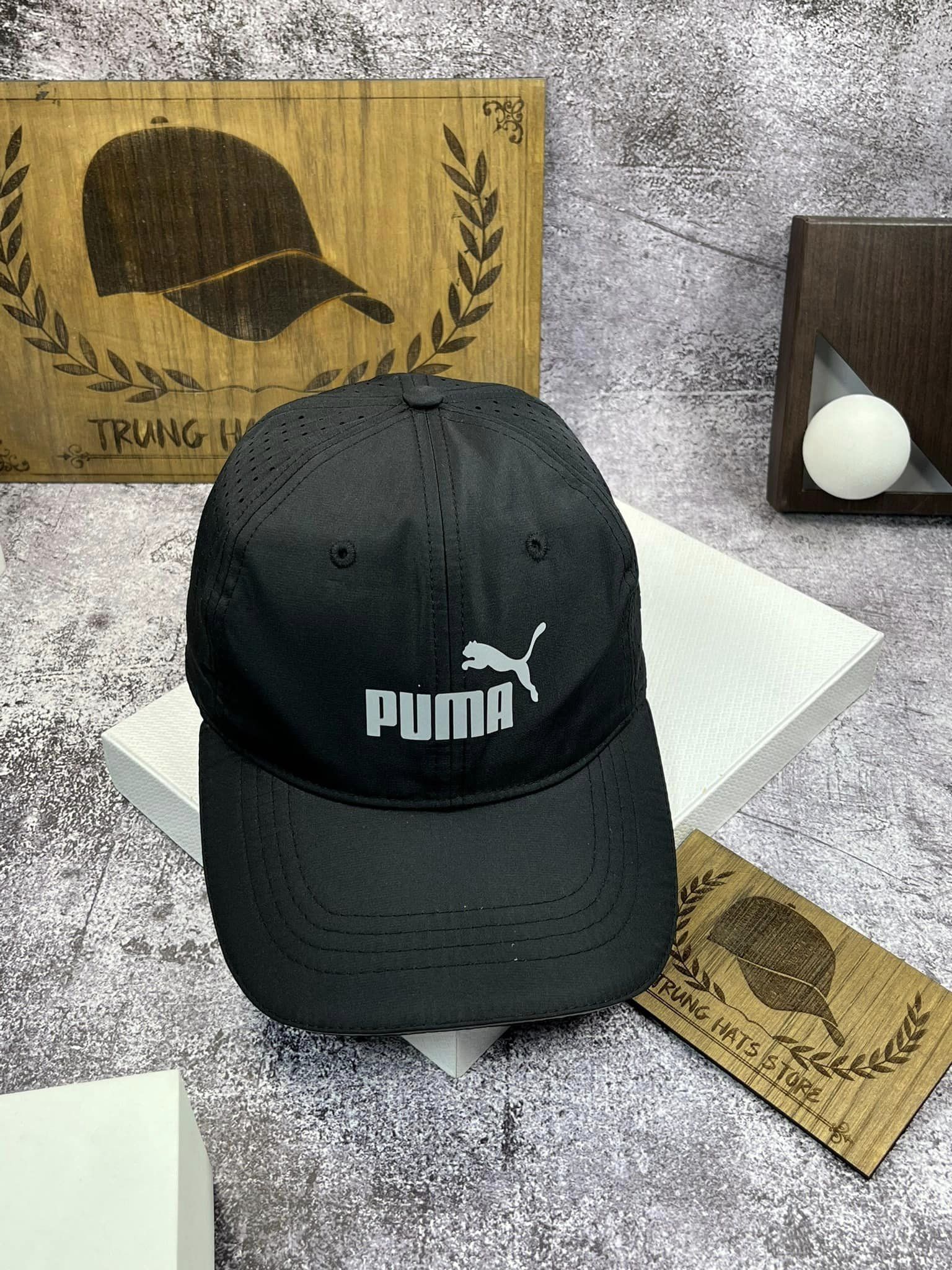 Nón kết, mũ lưỡi trai Pu.ma báo đen phối vải dù lỗ form chuẩn thời trang cao cấp