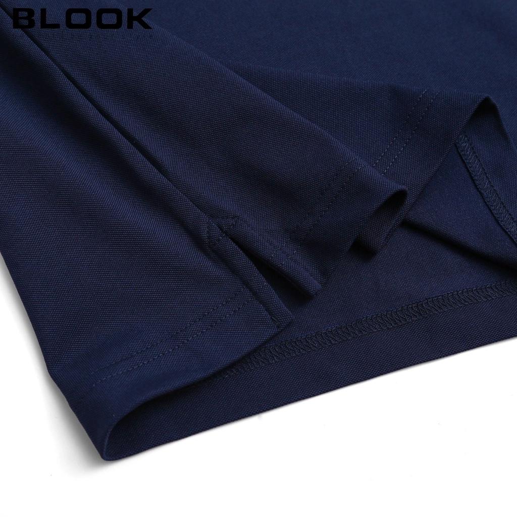 Áo polo nam basic phối cổ BLOOK chất vải thun cá sấu cotton co giãn thêu logo hổ Màu Trắng 35566