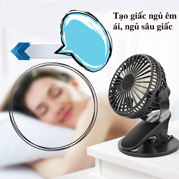 Quạt Mini Để bàn hoặc Kẹp bàn xoay 360 độ chân USB ML-F168