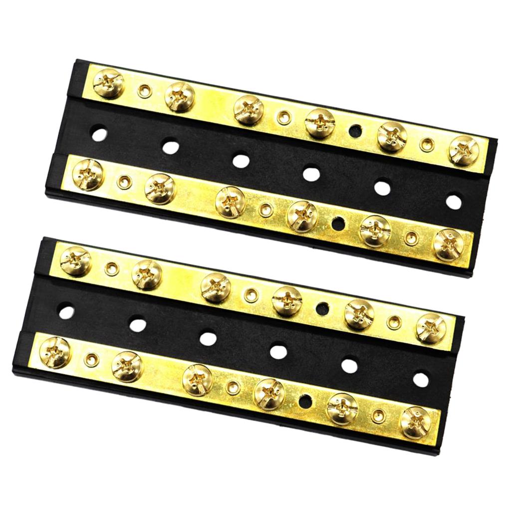 2 chiếc Đồng Dual Bus Thanh Phân Phối Điện Khối 60A DC 32V cho Xe Ô Tô Xe Tải
