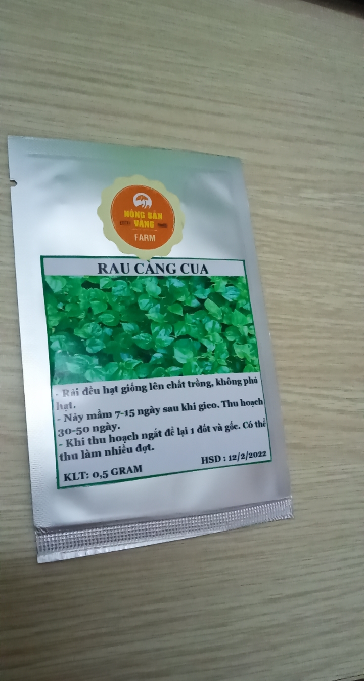 Hạt giống Rau Càng Cua ( Gói 0,5 Gram ) - Nông Sản Vàng