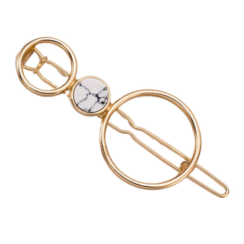 2 Pcs Women's Girls Geometric Hollow Hair Clip Howlite