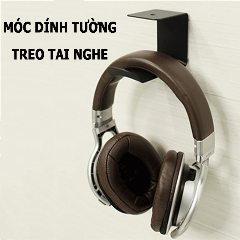 Giá Treo Tai Nghe Headphone Để Bàn, Dán Dính Tường Bằng Keo 3M Siêu Chắc Chắn, Bọc Da Cao Cấp - Hàng Nhập Khẩu