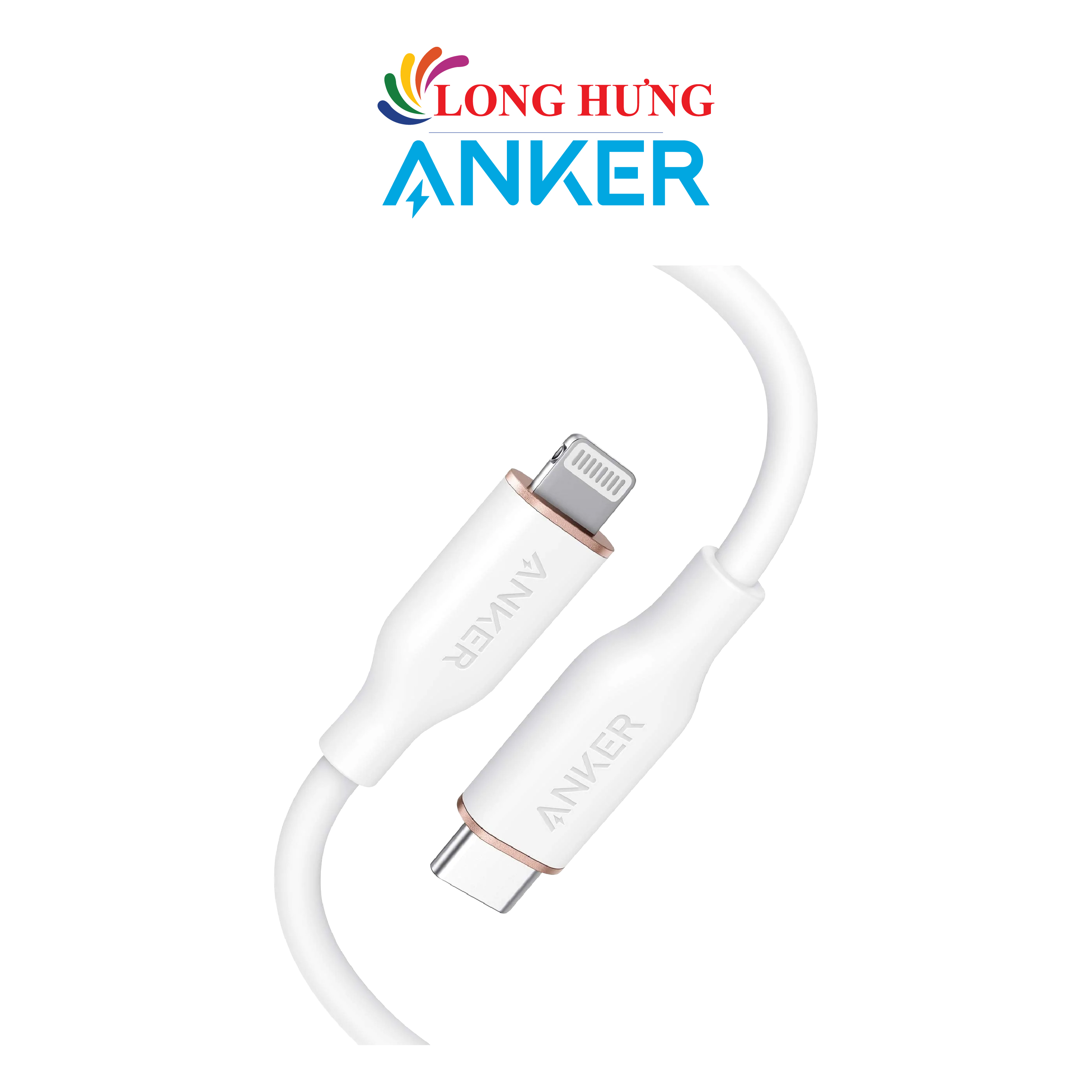 Cáp USB Type-C to iP Anker MFI PowerLine III Flow 0.9m A8662/1.8m A8663 - Hàng chính hãng