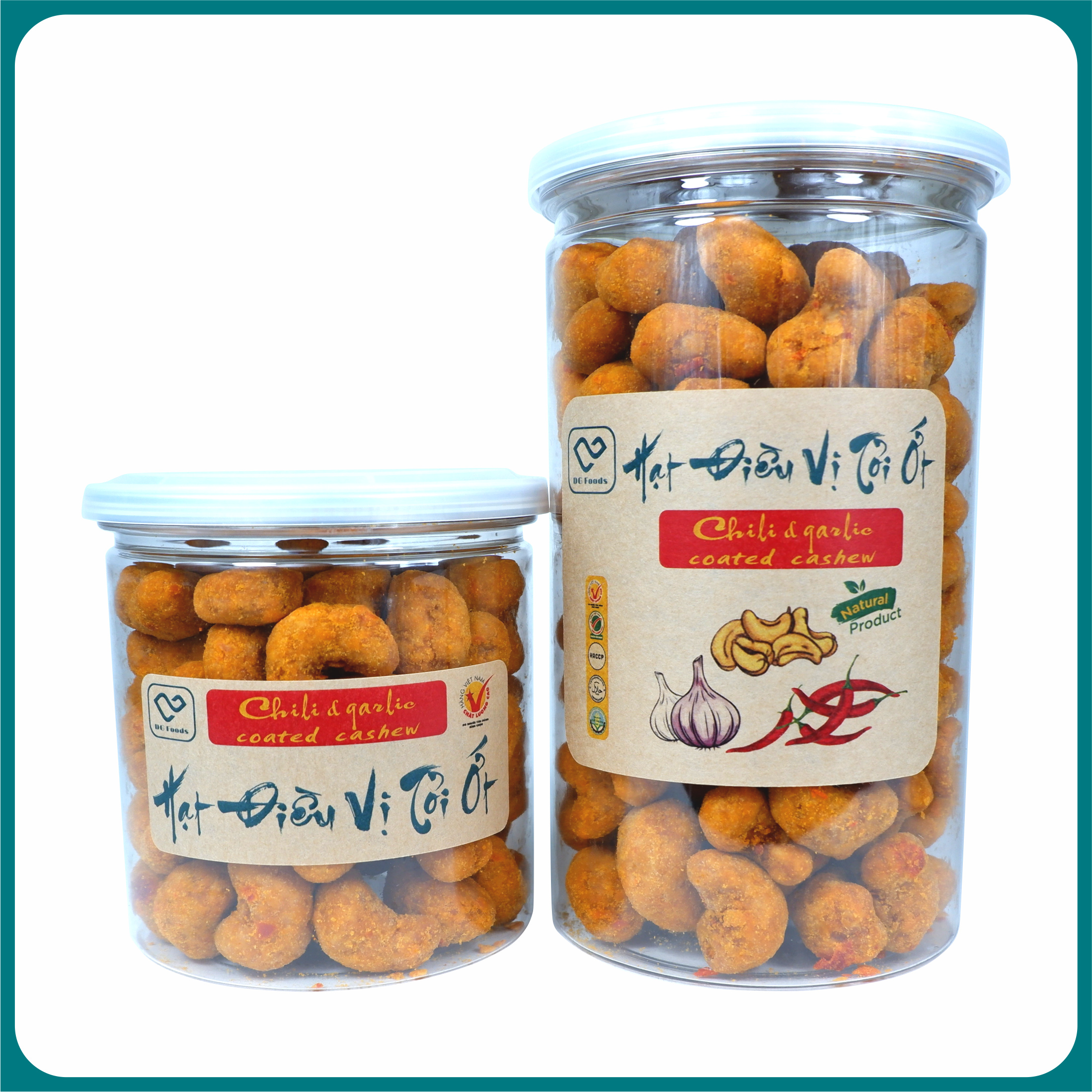 340g Hạt Điều vị Tỏi Ớt cao cấp DGfoods - Hàng Việt Nam Chất lượng cao; Haccp; Halal