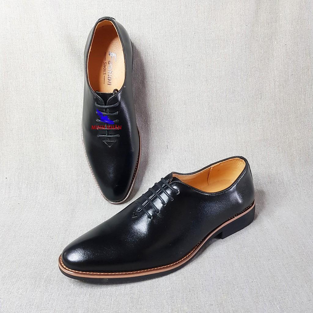 Giày da nam giày tây nam da bò LÓT DA CỪU Giày da nam cao cấp da thật lười nam da bò đẹp Công sở Oxford Shoes B-6 đen