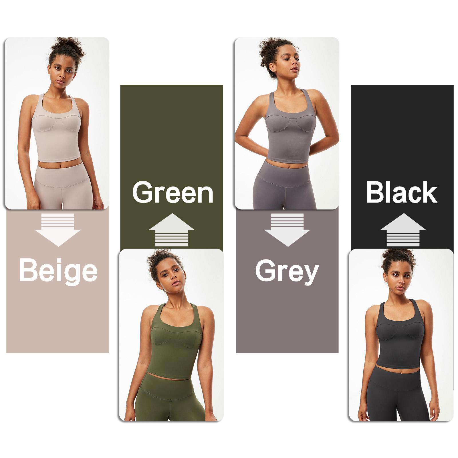 Áo tank top với chất liệu vải thân thiện với làn da, thiết kế lưng chéo gợi cảm và miếng lót không dây, giúp thoải mái khi tập thể thao
