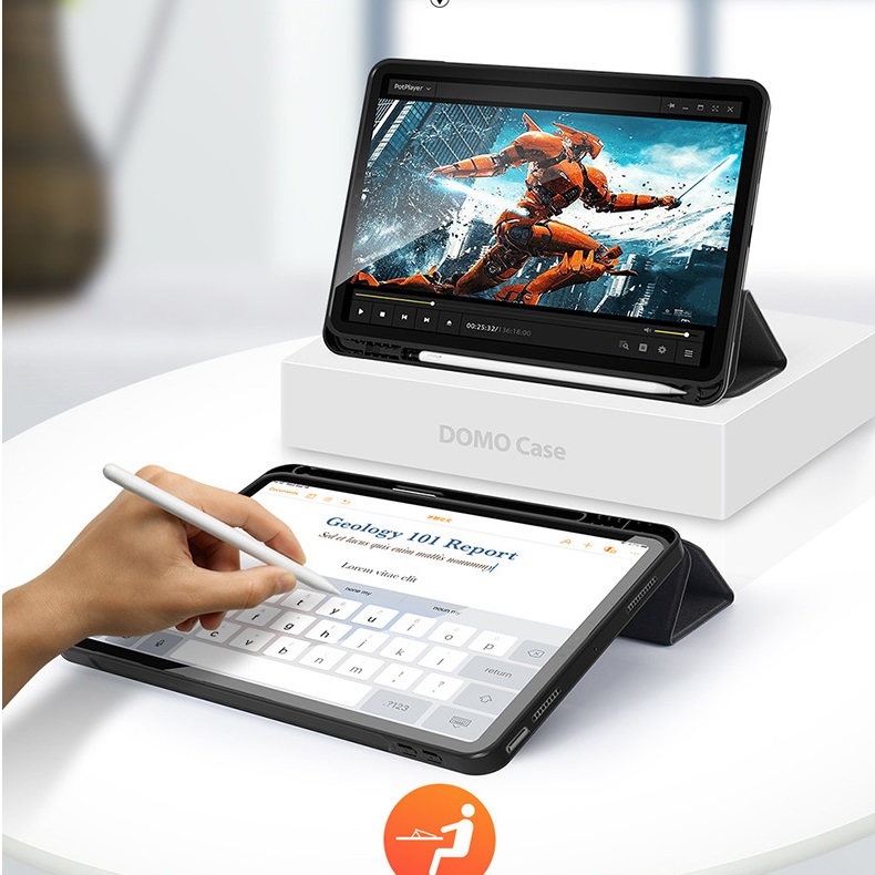 Bao Da Cao Cấp Dành Cho iPad Pro Air 4 10.9 inch, iPad Air 5 10.9 inch Chính Hãng Dux Ducis DOMO Có Khay Đựng Bút - Hàng Chính Hãng