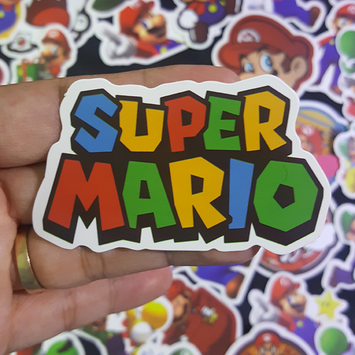 Bộ Sticker dán cao cấp chủ đề SUPER MARIO - Dùng dán Xe, dán mũ bảo hiểm, dán Laptop