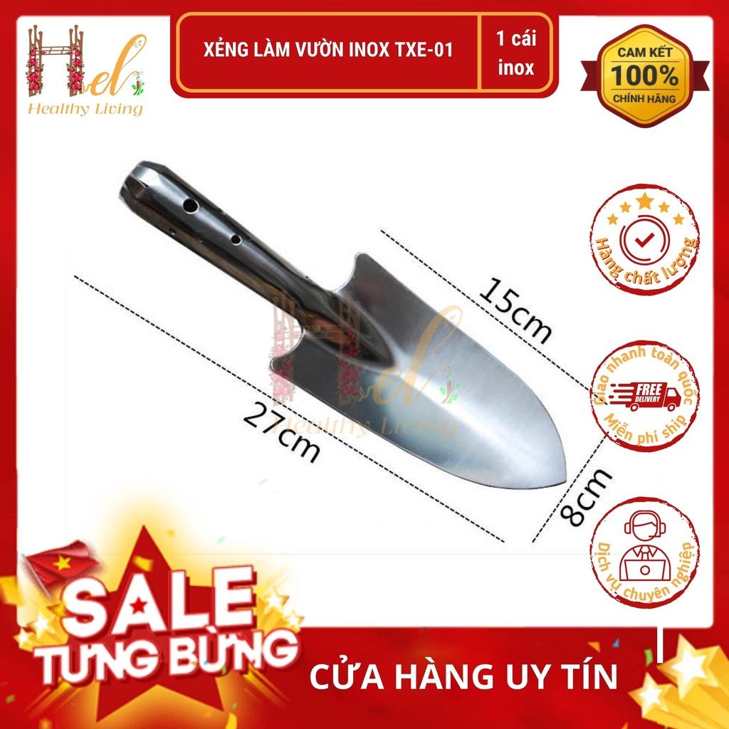 Xẻng Làm Vườn Inox, Xẻng Thép Trắng Cầm Tay, Xẻng Inox Cầm Tay Mini