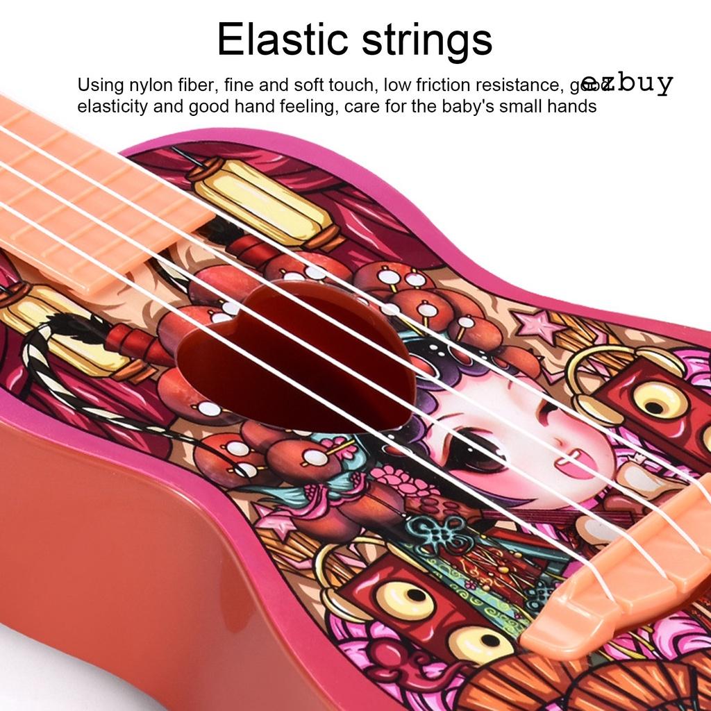 EY-Beginner Ukulele Compact Exquisite Workmanship Smooth Surface Red Mini Instrument Ukulele Toy Kids Gift