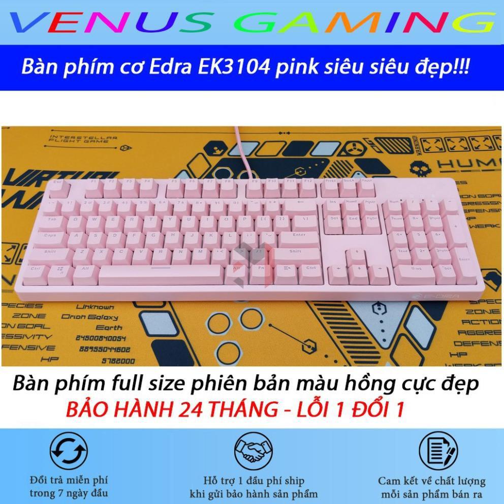 Bàn phím cơ E-DRA EK3104 Dream Pink Huano Switch 2021 - Blue/ Red/ Brown Switch  - Hàng Chính Hãng