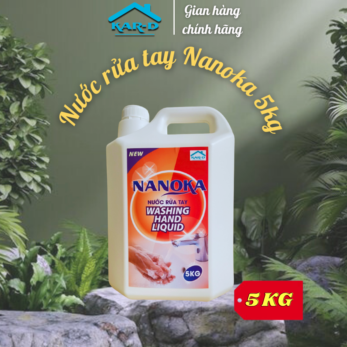 Nước rửa tay Nanoka 5kg [Hàng chính hãng] Làm mềm da tay, tẩy sạch các vết bẩn