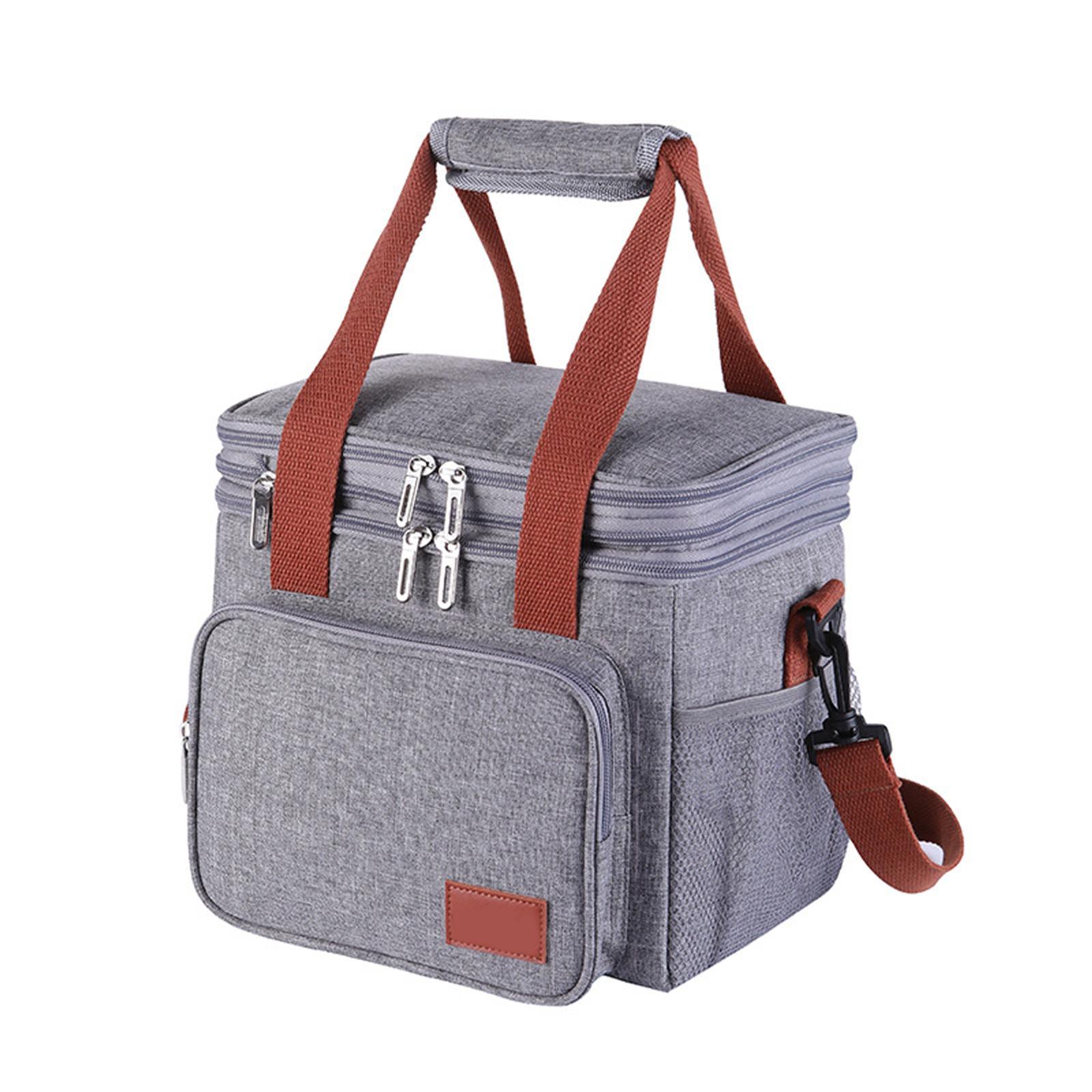 Reusable Adult Lunch Box with Adjustable Strap Front Pocket for Picnic Beach