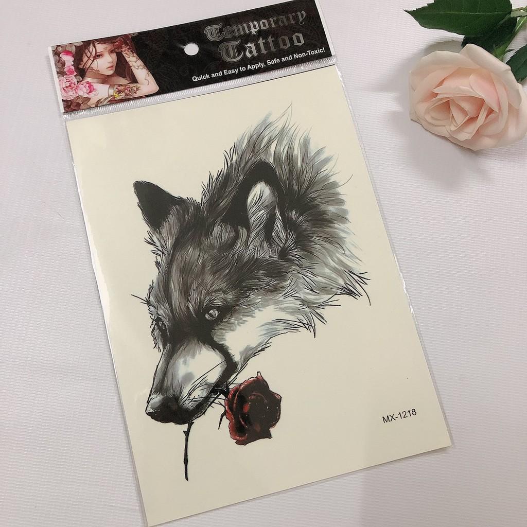 Hình xăm dán con vật siêu ngầu 15x21cm