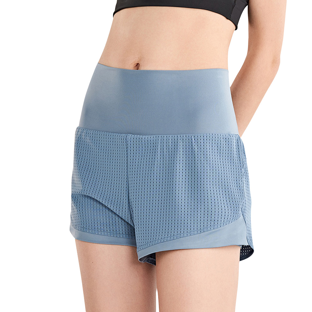 Quần short thể thao nữ lưng cao bảng rộng,thiết kế túi sau hông Được làm từ vải mềm và co giãn, thoải mái và nhanh khô