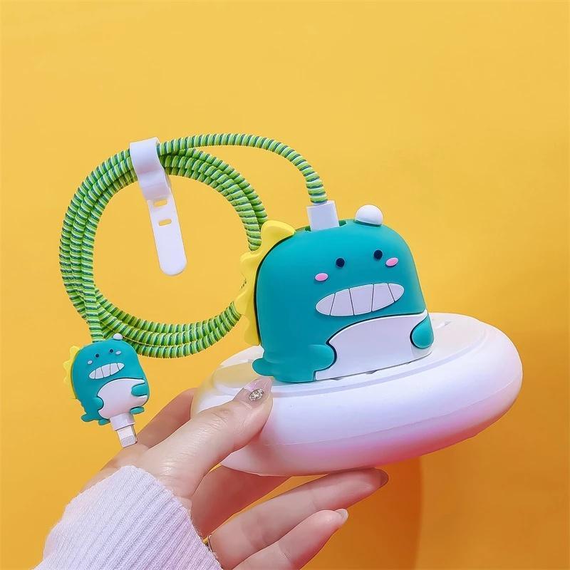 Phụ Kiện Bảo Vệ Dây Cáp Sạc Nhanh 18W / 20W Họa Tiết Hoạt Hình Dễ Thương Sự Bảo Vệ
