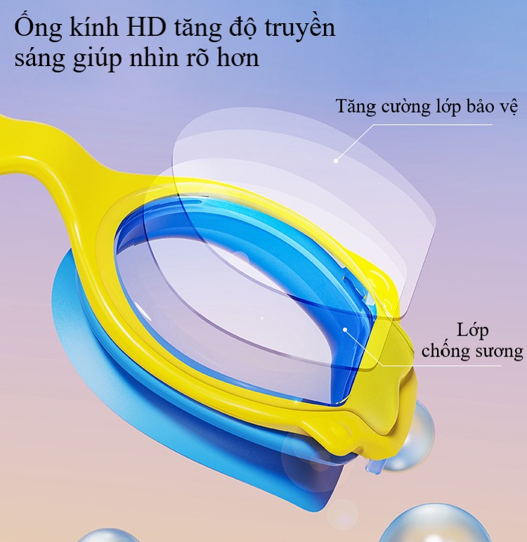 Kính bơi trẻ em dây nhỏ YUKE 7600, nhập khẩu chính hãng, chống mờ sương ( 1 đổi 1 trong 7 ngày)