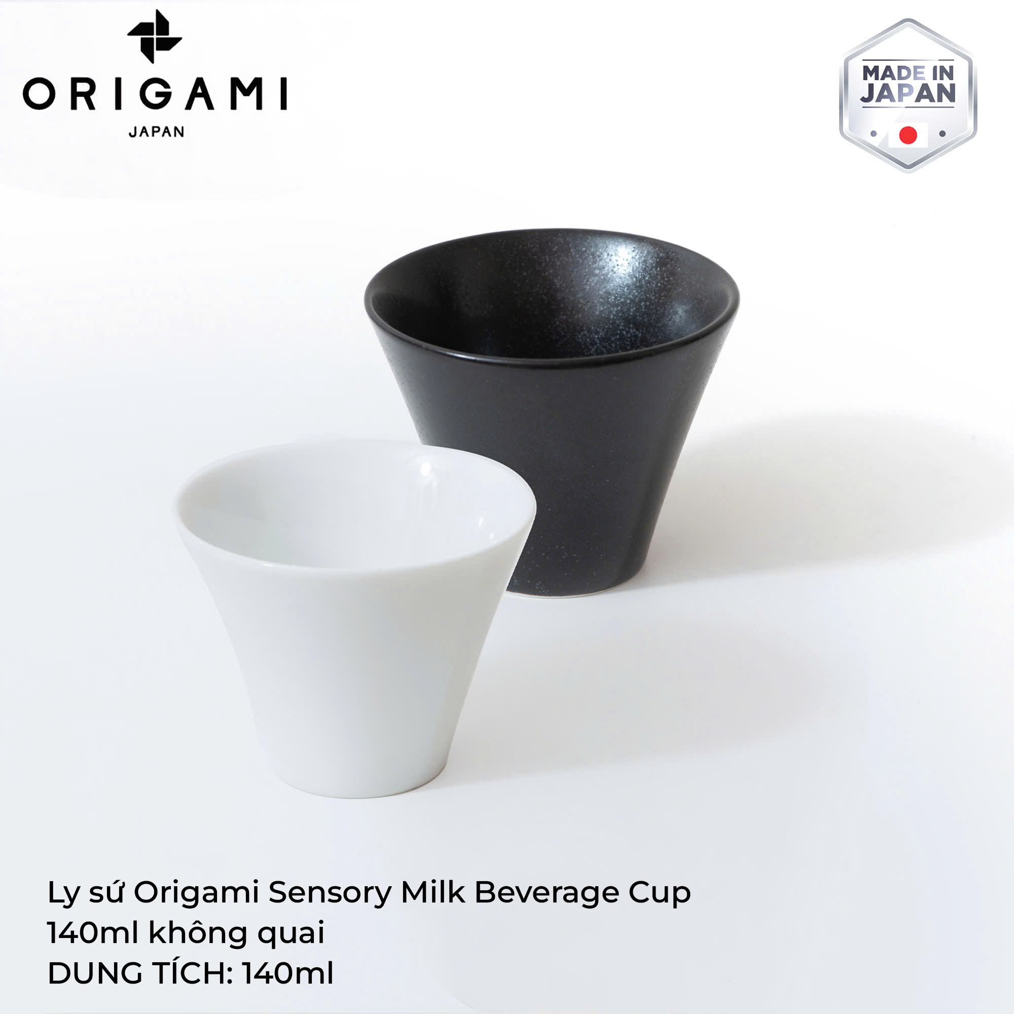 Ly sứ ORIGAMI Sensory Milk Beverage Cup 140ml không quai