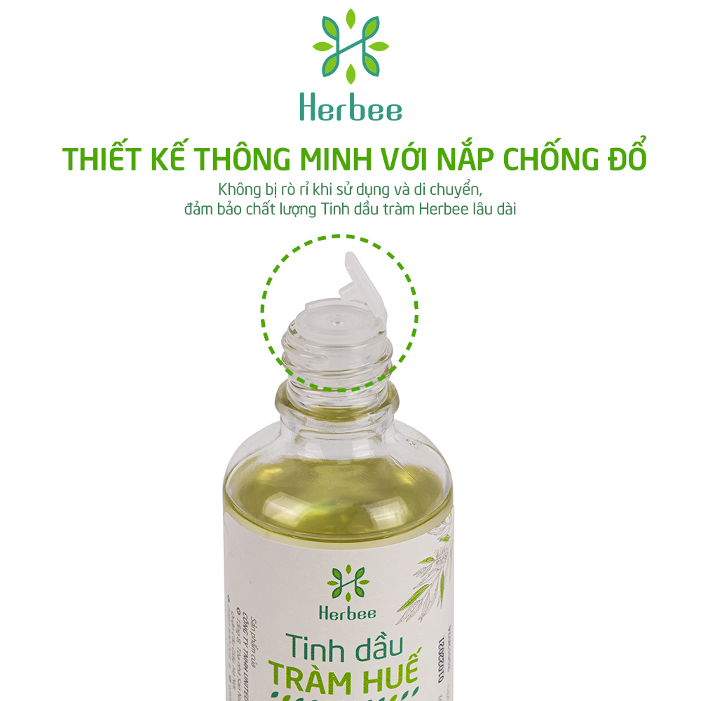Tinh Dầu Tràm Herbee , Dầu Tràm Nguyên Chất, Giữ Ấm Cơ Thể Khi Trời Lạnh, Chiết Xuất 100% Từ Lá Tràm Gió Huế