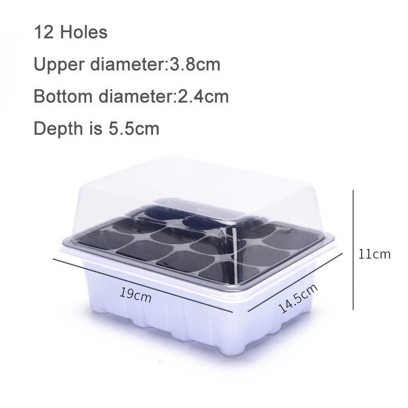 5 Khay Ươm Hạt Giống - Ươm Cây Trồng - 12 Lỗ - Có Nắp Đậy Chuyên Dụng