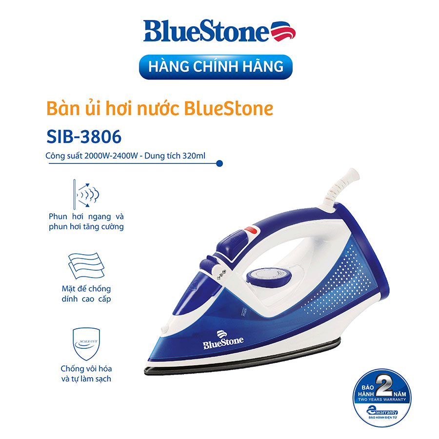 Bàn Ủi Hơi Nước Bluestone SIB-3806 (2400W) - Hàng chính hãng