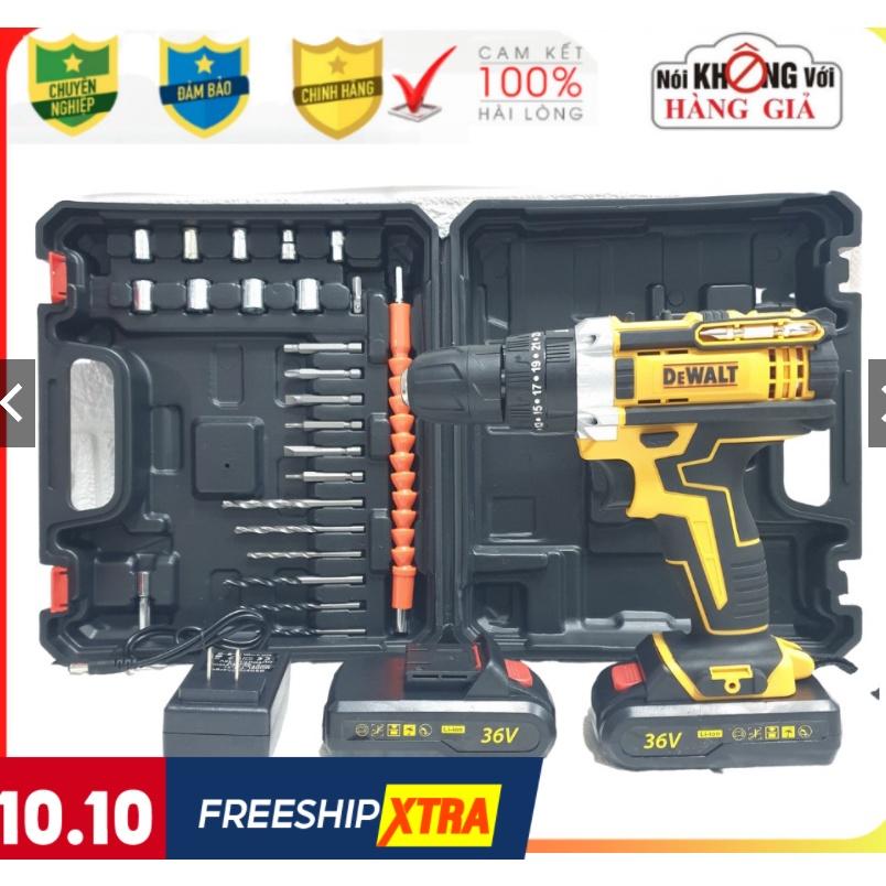 Máy khoan pin dewalt 36V đa năng, kèm bộ phụ kiện