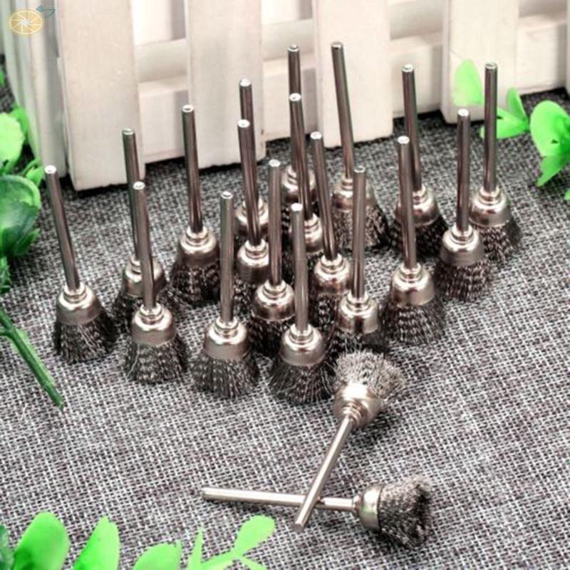 Chổi sợi thép,đánh rỉ cho máy mài trục 3mm