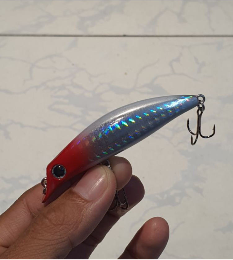 Sinking minnow 75 shad / Mồi giả cá bằng nhựa câu cá chẽm,nhồng, hồng, mú