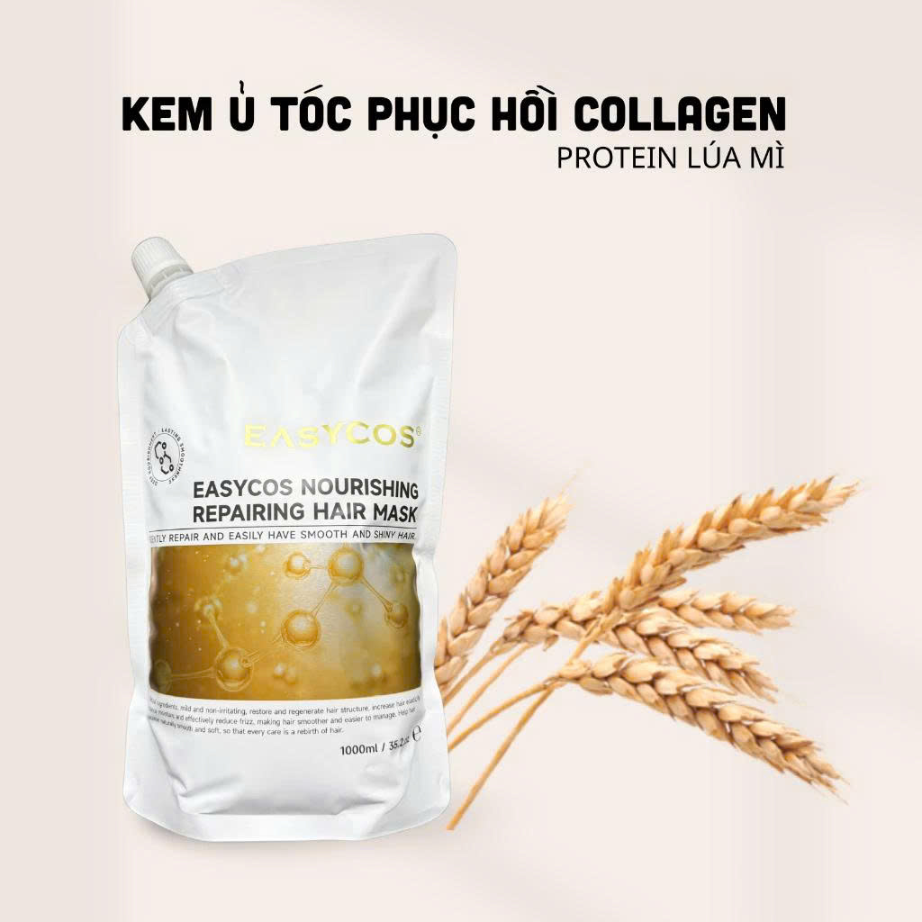 Kem Hấp Ủ Tóc EASYCOS  Mềm Mượt Chuyên Sâu, Phục Hồi Tóc Hư Tổn, Giảm Gãy Rụng 1000ml