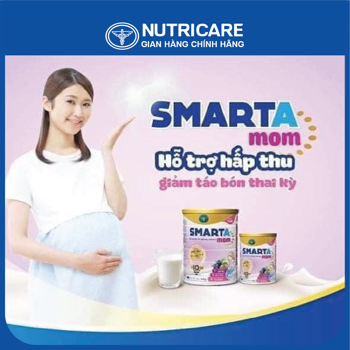 Sữa bột Nutricare Smarta Mom hương việt quất cho phụ nữ mang thai cho con bú 900g