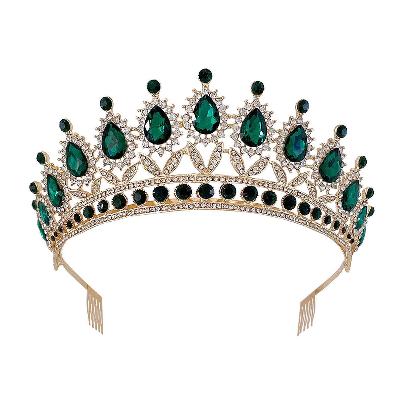 Tiara Crown with Comb Baroque Gifts Gorgeous Tiara Crown for Party Birthday