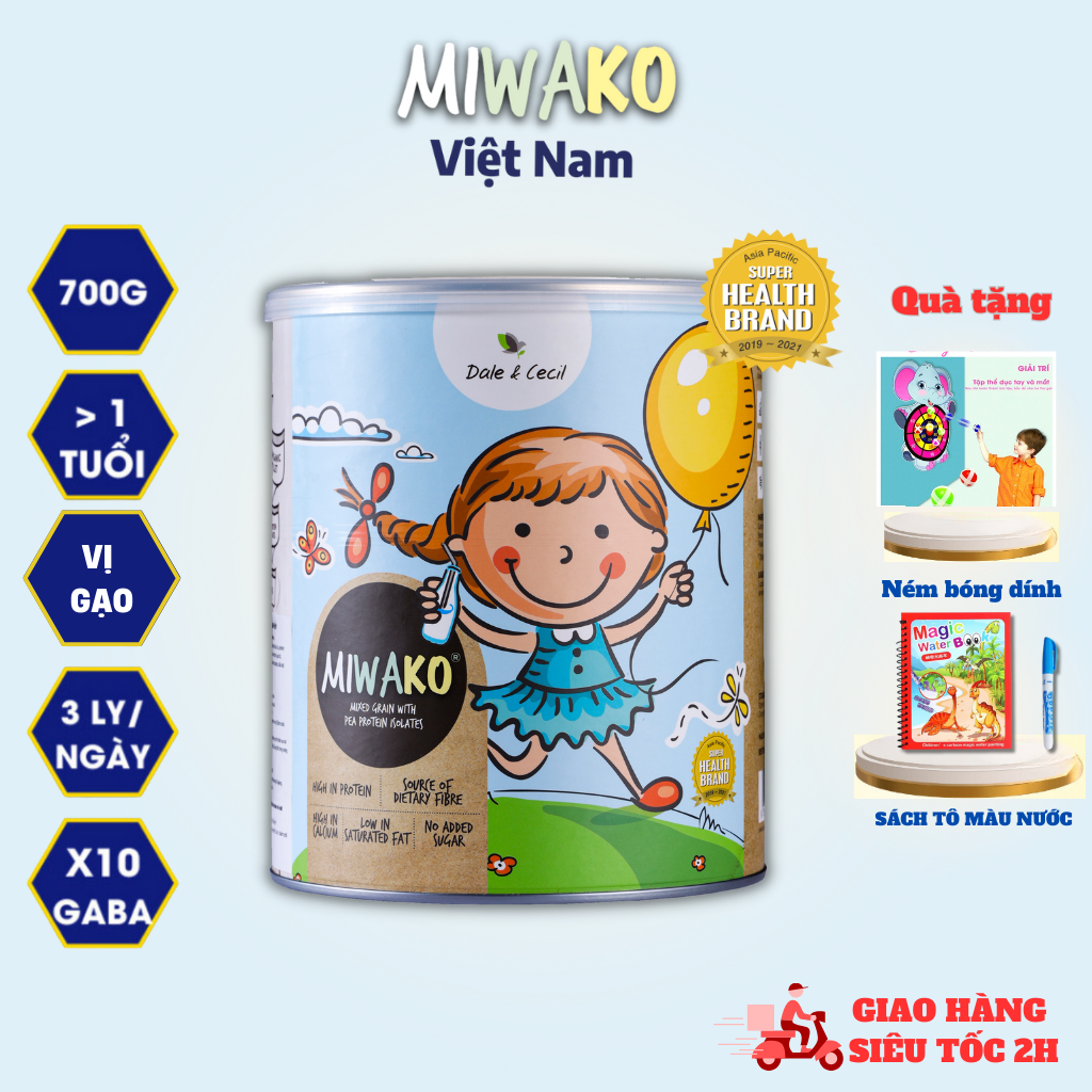 Sữa Công Thức Hạt Thực Vật Hữu Cơ MIWAKO 700g Vị gạo x 1 Hộp- Miwako Việt Nam