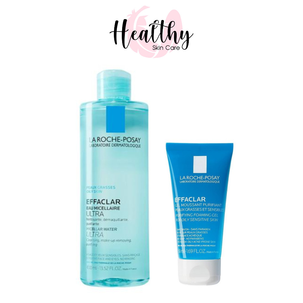 Bộ sản phẩm nước tẩy trang làm sạch sâu giàu khoáng dành cho da dầu mụn La Roche Posay Effaclar Micellar Water Oily Skin