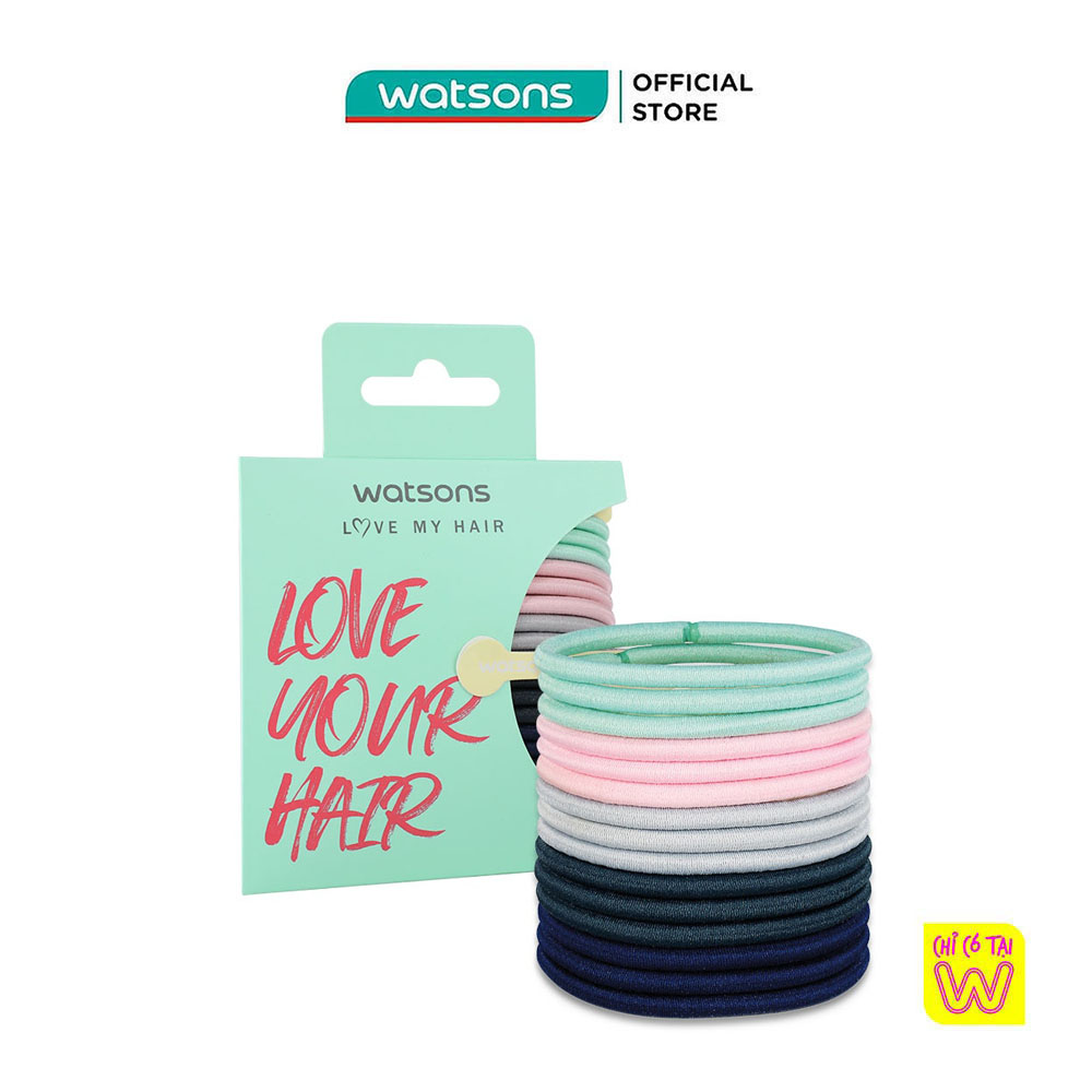 Set Dây Buộc Tóc Watsons Medium Hair Ties Assorted Colors 15Pcs