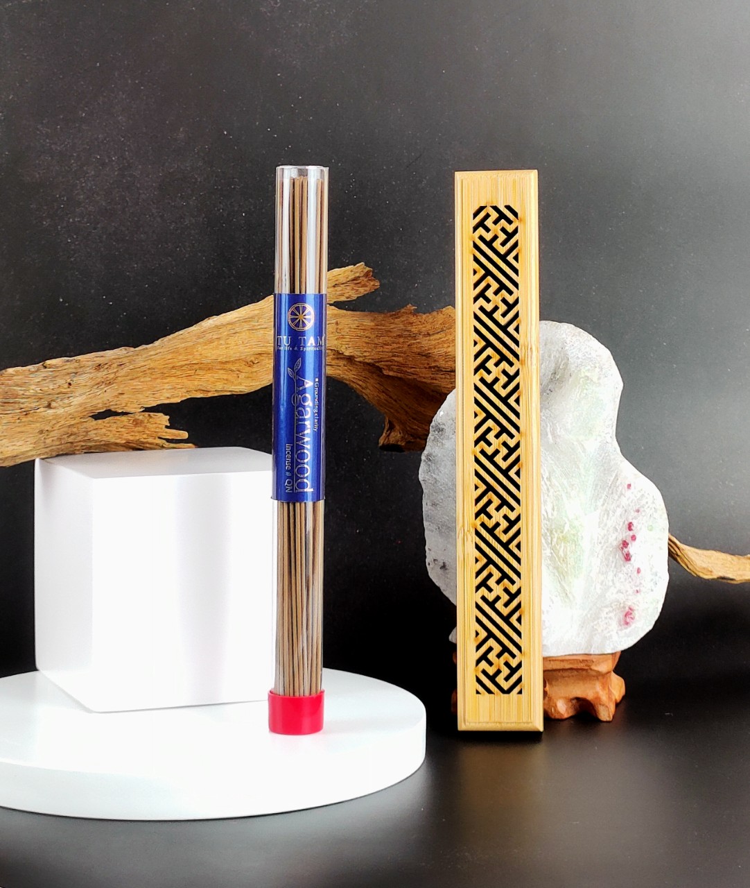 Nhang trầm không tăm Từ Tâm #QN- Mùi thơm thanh khiết tự nhiên - Ống 20g dài 20cm