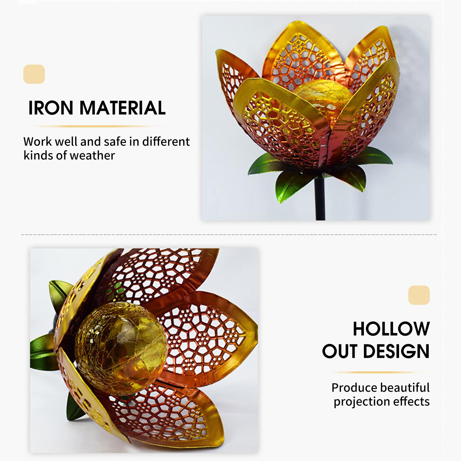 Đèn Led Năng Lượng Mặt Trời Hình Hoa Kim Loại Không Thấm Nước