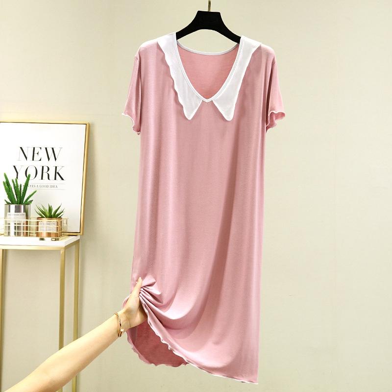 Váy đầm ngủ tiểu thư ngắn tay vải Modal tự nhiên mềm mại thoáng mát mặc mùa hè mã VAV0166