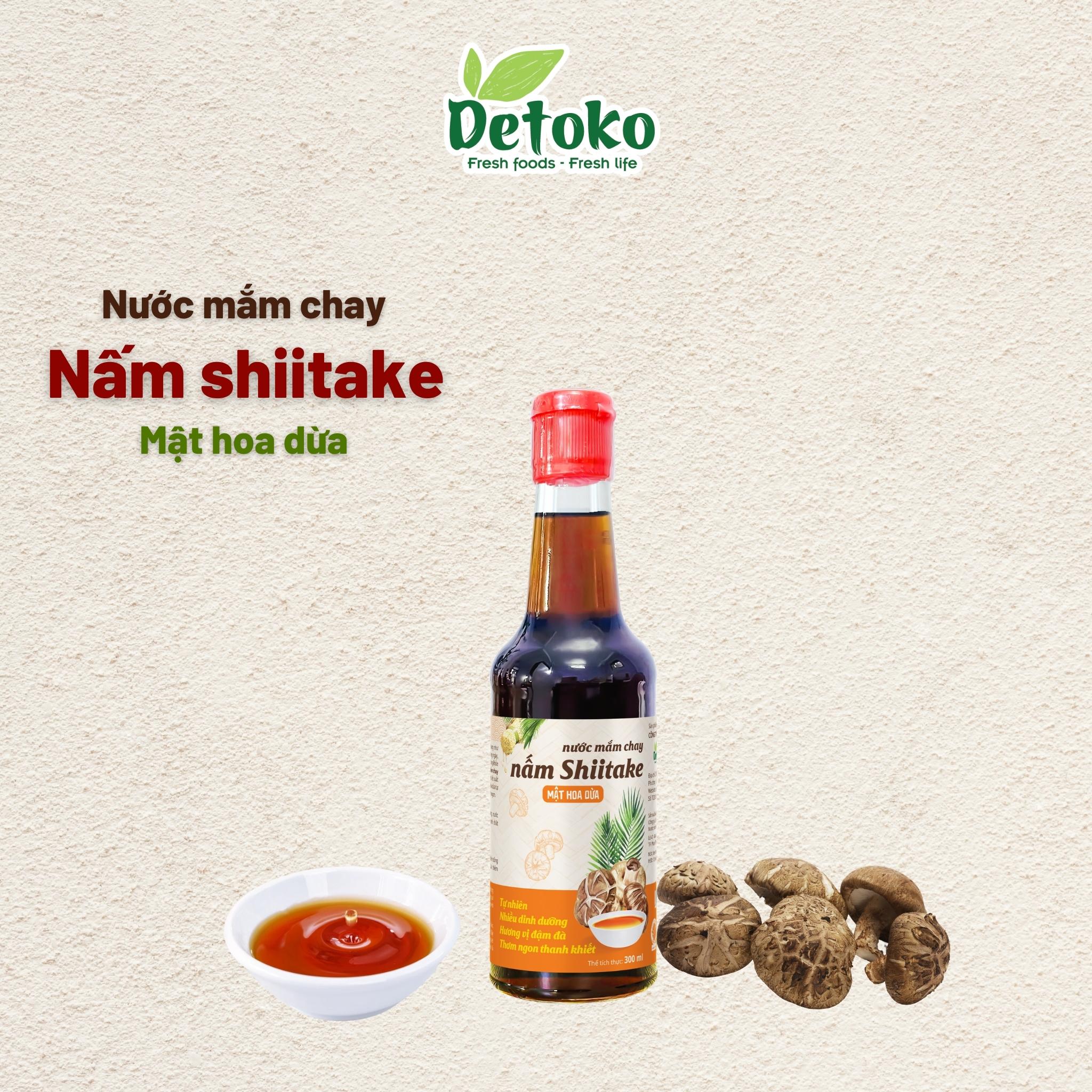 Nước mắm chay nấm Shiitake mật hoa dừa 300ml - Detoko