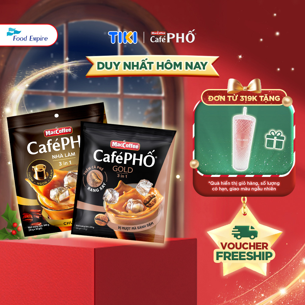 Combo 1 Túi cà phê MacCoffee Phố Nhà làm & 1 Phố Sữa Đá Gold