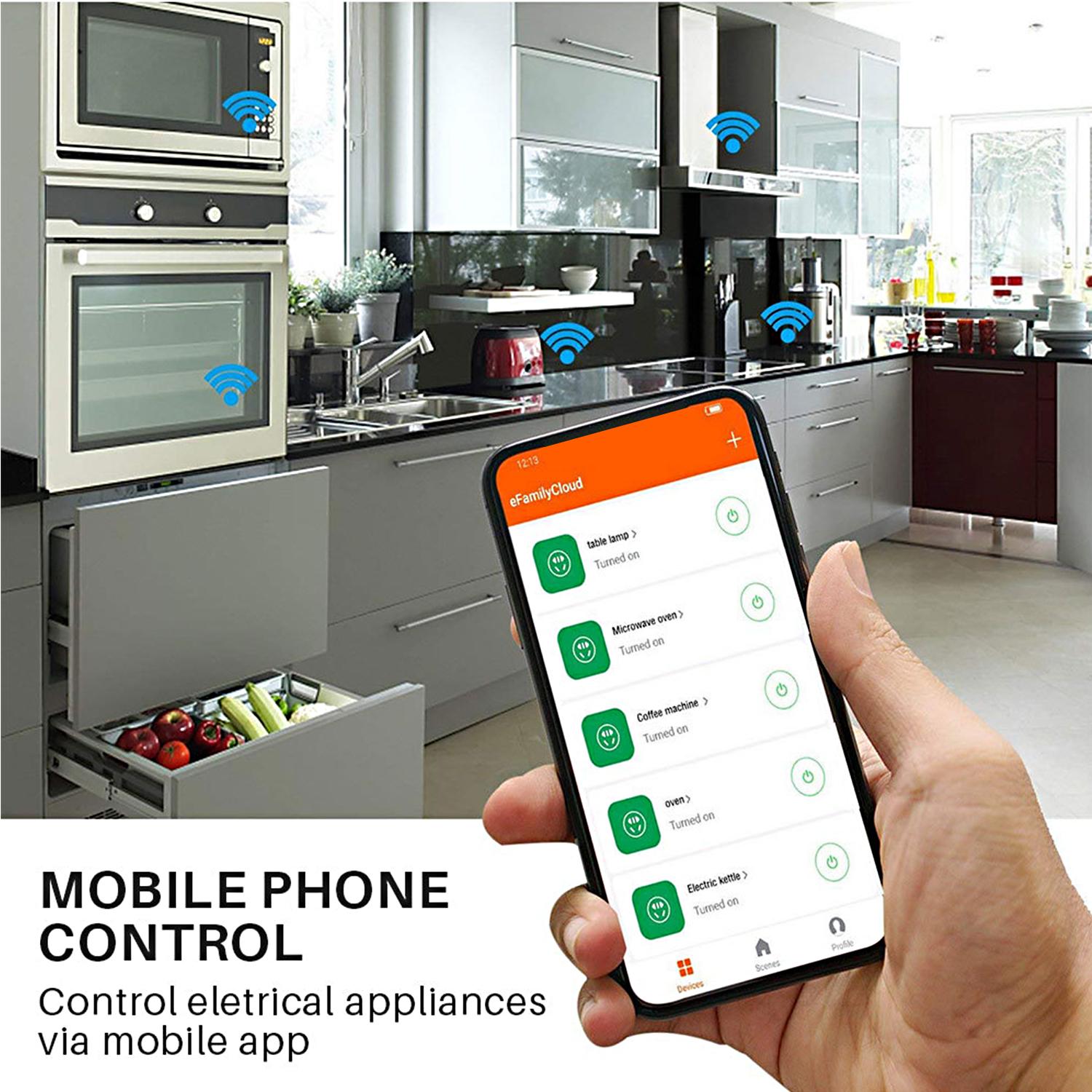 Universal WiFi Smart Plug Socket Compatible with Alexa Google Home No Hub Required APP Remote Control Timer Switch